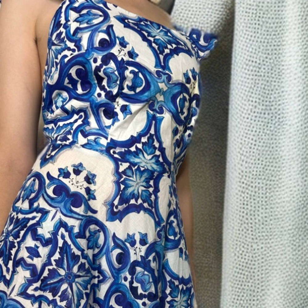 Luxury dress blue white M L